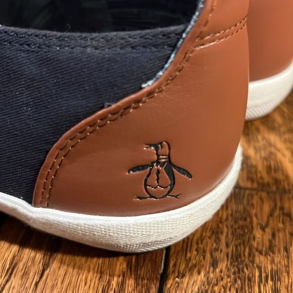Original Penguin by Munsingwear  NEW W BOX men’s navy canvas and leather size 10 - Picture 6 of 7